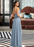 Tina A-Line V-neck Asymmetrical Bridesmaid Dress STKP0012794