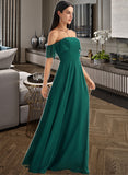 Liana A-Line Off-the-Shoulder Floor-Length Bridesmaid Dress With Split Front STKP0012802