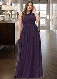 Kathleen A-line One Shoulder Floor-Length Chiffon Bridesmaid Dress With Ruffle STKP0012803