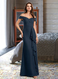 Itzel A-Line Off-the-Shoulder Floor-Length Bridesmaid Dress With Ruffle STKP0012807