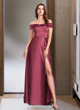 Ashlyn A-Line Off-the-Shoulder Floor-Length Bridesmaid Dress With Split Front STKP0012845