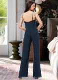 Shiloh Jumpsuit/Pantsuit V-Neck Floor-Length Chiffon Bridesmaid Dress With Ruffle STKP0012877