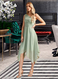 Jordan A-Line One-Shoulder Asymmetrical Bridesmaid Dress With Ruffle STKP0012884