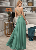 Aryanna A-LineSquareNecklineFloor-LengthChiffonBridesmaidDressWithSplitFrontPockets#251385 STKP0012885