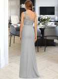 Kasey Trumpet/Mermaid One-Shoulder Sweep Train Chiffon Bridesmaid Dress STKP0012889