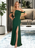 Laura Trumpet/Mermaid One-Shoulder Floor-Length Bridesmaid Dress With Split Front STKP0012921