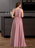 Makenzie A-Line Floor-Length Bridesmaid Dress STKP0012922