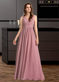 Makenzie A-Line Floor-Length Bridesmaid Dress STKP0012922