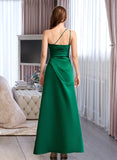 Bella A-Line One-Shoulder Floor-Length Bridesmaid Dress With Split Front STKP0012951