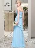 Kendal A-Line Cowl Neck Floor-Length Chiffon Bridesmaid Dress With Ruffle STKP0012981