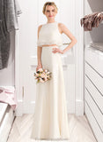 Tatum A-Line Scoop Neck Floor-Length Chiffon Bridesmaid Dress With Cascading Ruffles STKP0012999