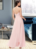 Joselyn A-Line Cowl Neck Floor-Length Chiffon Bridesmaid Dress STKP0013005