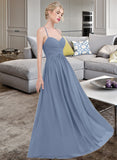 Valentina A-line Sweetheart Floor-Length Chiffon Bridesmaid Dress With Ruffle STKP0013020