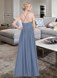 Valentina A-line Sweetheart Floor-Length Chiffon Bridesmaid Dress With Ruffle STKP0013020