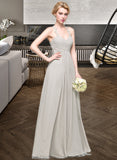 Aubrey A-Line Sweetheart Floor-Length Chiffon Bridesmaid Dress With Ruffle STKP0013034