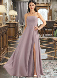 Lillianna A-Line Strapless Floor-Length Bridesmaid Dress With Split Front STKP0013084