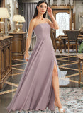 Lillianna A-Line Strapless Floor-Length Bridesmaid Dress With Split Front STKP0013084