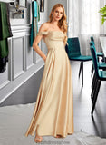 Ainsley A-Line Off-the-Shoulder Floor-Length Bridesmaid Dress With Split Front Pockets STKP0013095