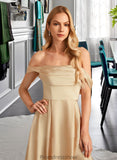 Ainsley A-Line Off-the-Shoulder Floor-Length Bridesmaid Dress With Split Front Pockets STKP0013095