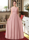 Zara Chiffon Lace A-Line Floor-length Bridesmaid Dress STKP0013107