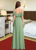 Mallory A-Line V-neck Asymmetrical Bridesmaid Dress With Split Front STKP0013109