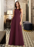 Shiloh A-Line Floor-Length Bridesmaid Dress STKP0013118