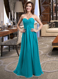 Yaretzi Chiffon Floor-length Empire Bridesmaid Dress with Sweetheart Neckline STKP0013137