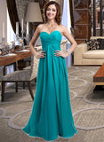 Yaretzi Chiffon Floor-length Empire Bridesmaid Dress with Sweetheart Neckline STKP0013137