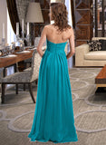 Yaretzi Chiffon Floor-length Empire Bridesmaid Dress with Sweetheart Neckline STKP0013137