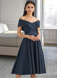 Janae A-Line Off-the-Shoulder Knee-Length Bridesmaid Dress With Pockets STKP0013150