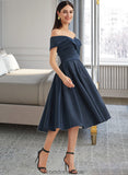 Janae A-Line Off-the-Shoulder Knee-Length Bridesmaid Dress With Pockets STKP0013150