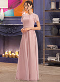 Bethany A-Line Floor-Length Bridesmaid Dress With Lace STKP0013151