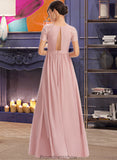 Bethany A-Line Floor-Length Bridesmaid Dress With Lace STKP0013151