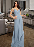 Katrina Sheath/Column V-neck Floor-Length Bridesmaid Dress STKP0013152