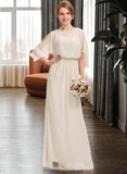 Seraphina Sheath/Column Scoop Neck Floor-Length Chiffon Bridesmaid Dress With Cascading Ruffles STKP0013180