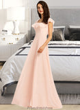 Madeline A-Line Square Neckline Floor-Length Bridesmaid Dress With Split Front STKP0013186