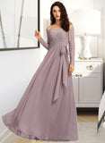 Alondra A-Line Off-the-Shoulder Floor-Length Bridesmaid Dress STKP0013200