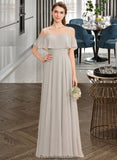 Shaniya A-Line Off-the-Shoulder Floor-Length Chiffon Bridesmaid Dress STKP0013202