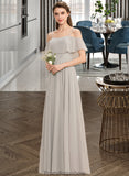 Shaniya A-Line Off-the-Shoulder Floor-Length Chiffon Bridesmaid Dress STKP0013202