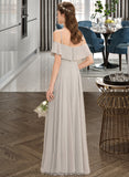 Shaniya A-Line Off-the-Shoulder Floor-Length Chiffon Bridesmaid Dress STKP0013202