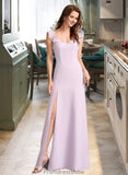 Juliana A-Line Square Neckline Floor-Length Bridesmaid Dress With Ruffle STKP0013220