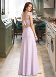 Juliana A-Line Square Neckline Floor-Length Bridesmaid Dress With Ruffle STKP0013220