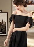 Laney A-Line Off-the-Shoulder Asymmetrical Chiffon Bridesmaid Dress With Cascading Ruffles STKP0013224