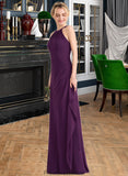 Julianna A-Line Scoop Neck Floor-Length Chiffon Bridesmaid Dress With Cascading Ruffles STKP0013228