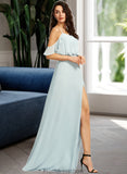 Saniyah A-Line Off-the-Shoulder Floor-Length Bridesmaid Dress With Split Front STKP0013231