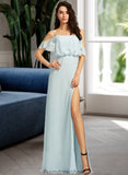 Saniyah A-Line Off-the-Shoulder Floor-Length Bridesmaid Dress With Split Front STKP0013231