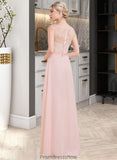 Jaliyah A-Line/Princess Sweetheart Floor-Length Chiffon Bridesmaid Dress With Ruffle STKP0013239