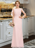 Jacqueline A-Line Scoop Neck Floor-Length Chiffon Bridesmaid Dress With Cascading Ruffles STKP0013269