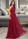 Jaylene A-Line Scoop Neck Floor-Length Bridesmaid Dress With Ruffle STKP0013277