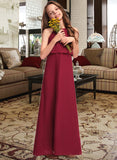 Rowan A-Line Scoop Neck Floor-Length Chiffon Junior Bridesmaid Dress With Ruffles STKP0013465